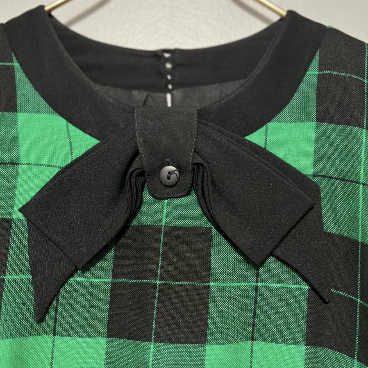 Vintage Dress Bichon By Cynthia Howie Pleated Plaid Dress Made In USA Christmas