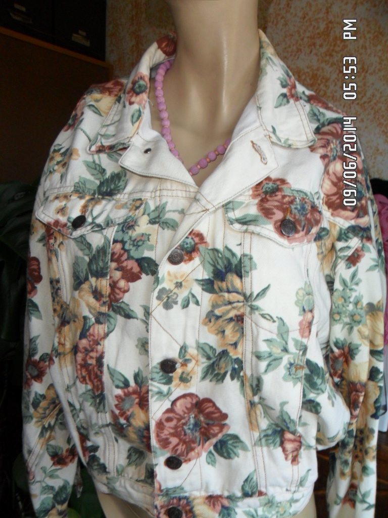 ORIGINAL VINTAGE 80s Womens 100% Cotton SISLEY Jacket + Jeans Size S + 32