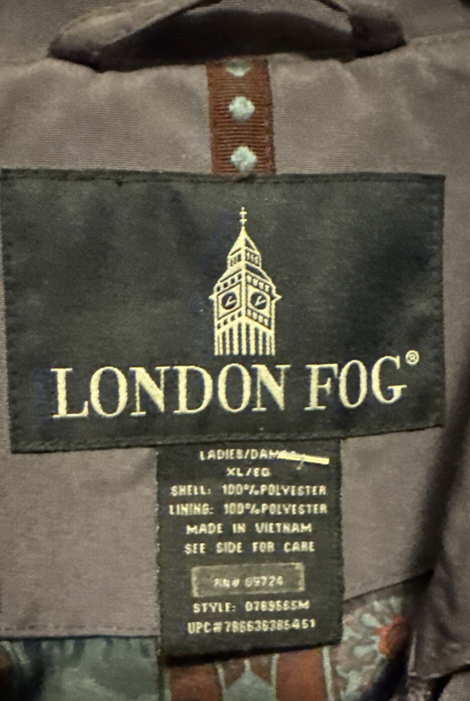 London Fog Short Trench Coat Lavender Women’s XL Design Interior Belted