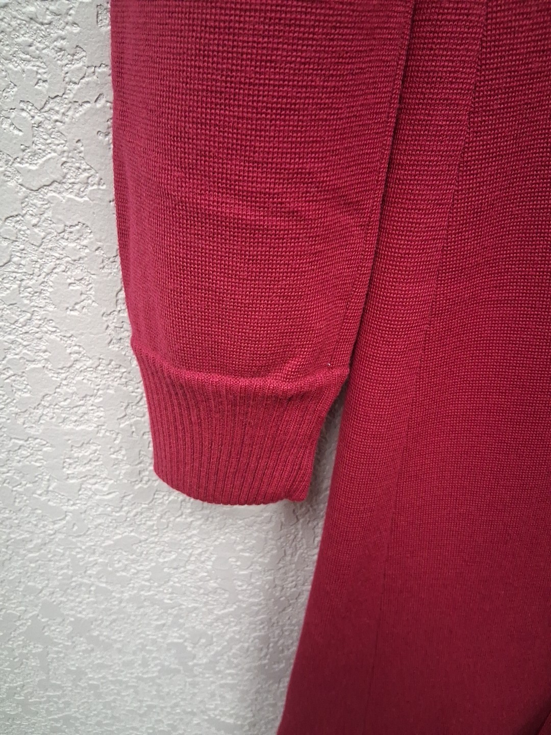 Vintage 60s Mod Dress Cranberry Red Wool Shift Pleated Dress Gino Paoli Italy 10