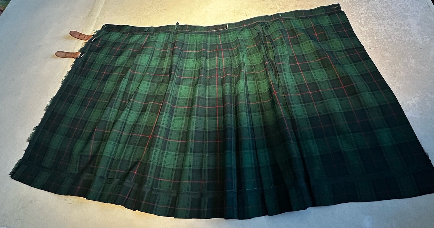 Vintage Florence Walsh Green Blue Red Plaid Kilt Skirt Sz XS Pre-owned