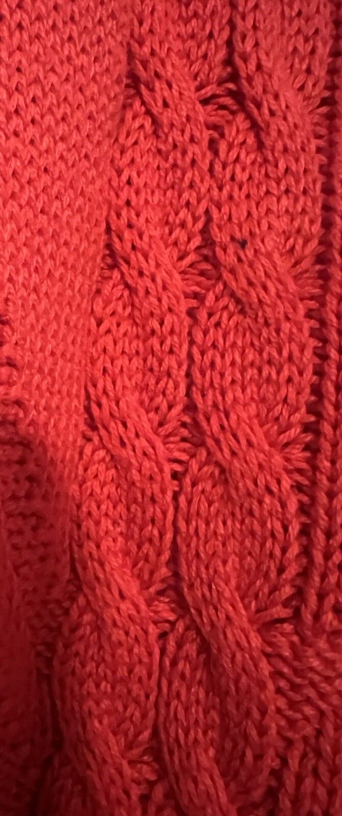 Vintage Jantzen Sweater Women Size XLT Red Crew Neck Cable Knit Fisherman Heavy