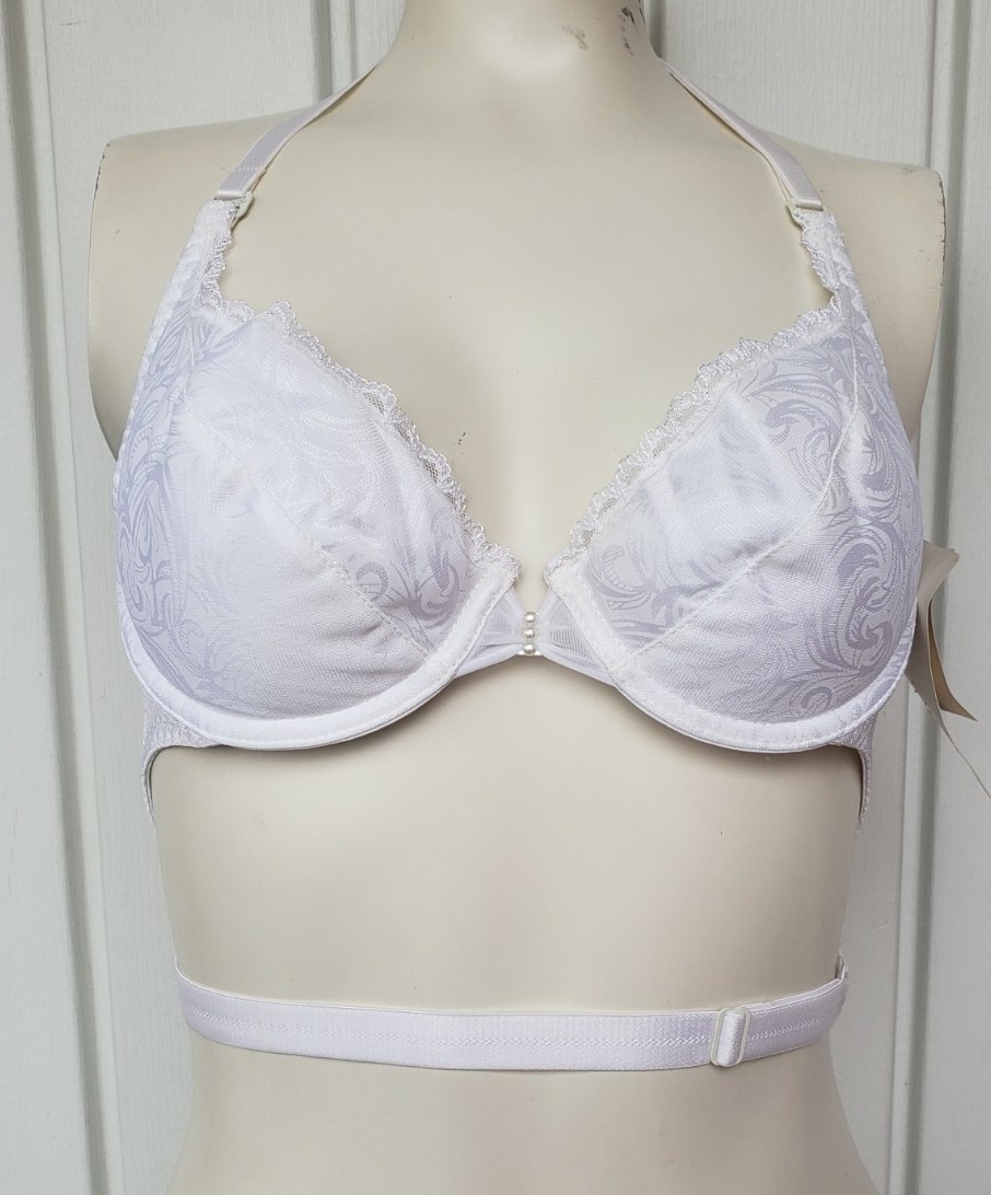 Vintage Backless by Smoothie Convertible Strap Bra Size 34B Underwired White NEW