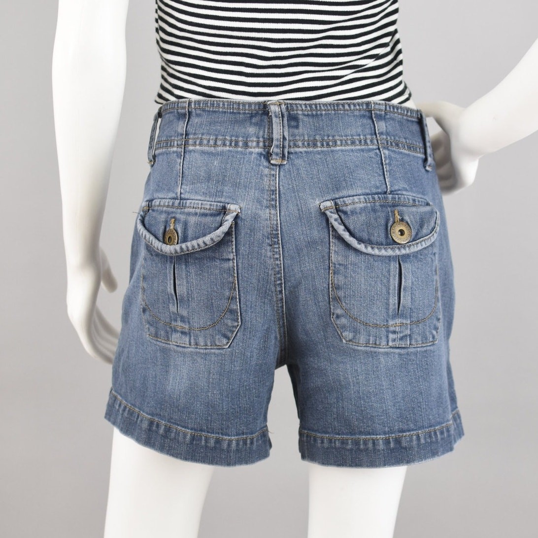 Y2K Faded Glory Utility Jean Shorts, Women’s Size 10, 32″ Waist