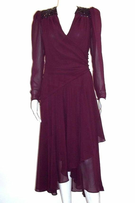 Vintage Casadei Burgundy Beaded Sequins Cocktail Party Wedding Dress SIZE 8