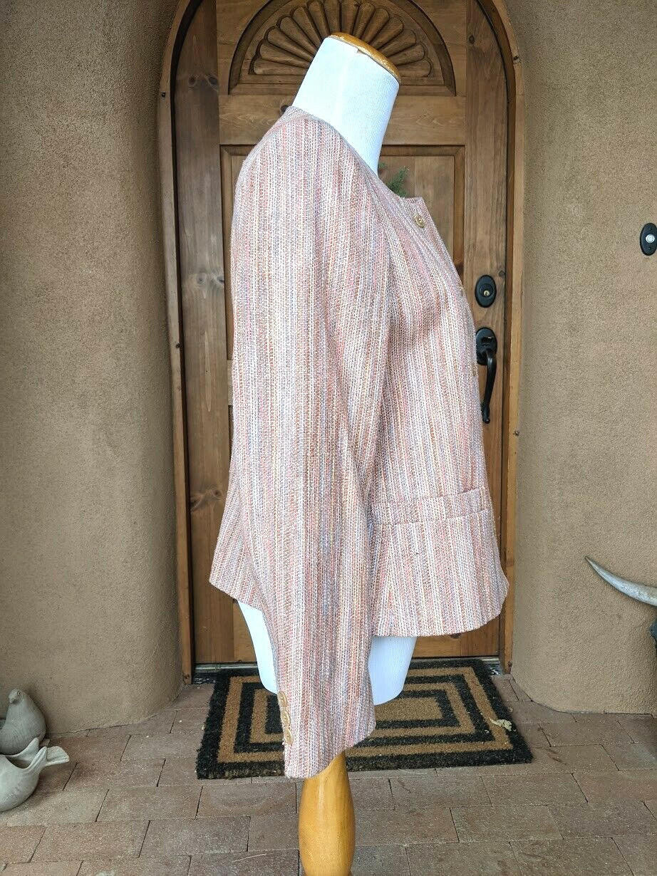 ORVIS Silk Dupioni Jacket Pastel Cropped Deadstock Sz XS S USA