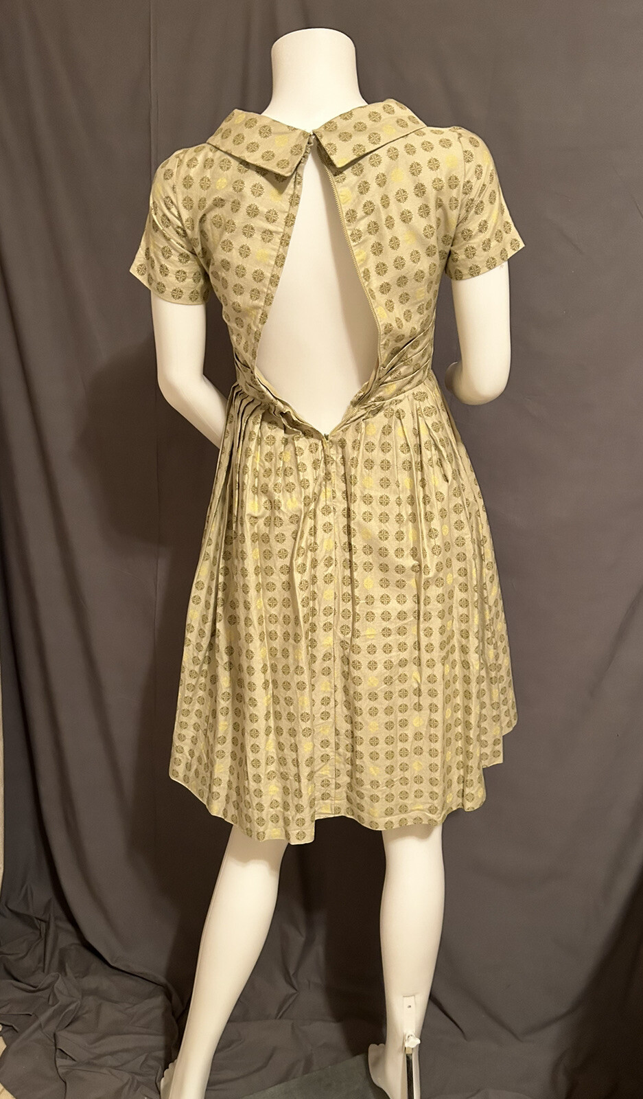 Vtg. 60s Tommy Carol Dress Sz.8 100% Cotton Fit & Flare Metal Zip 30-24-38
