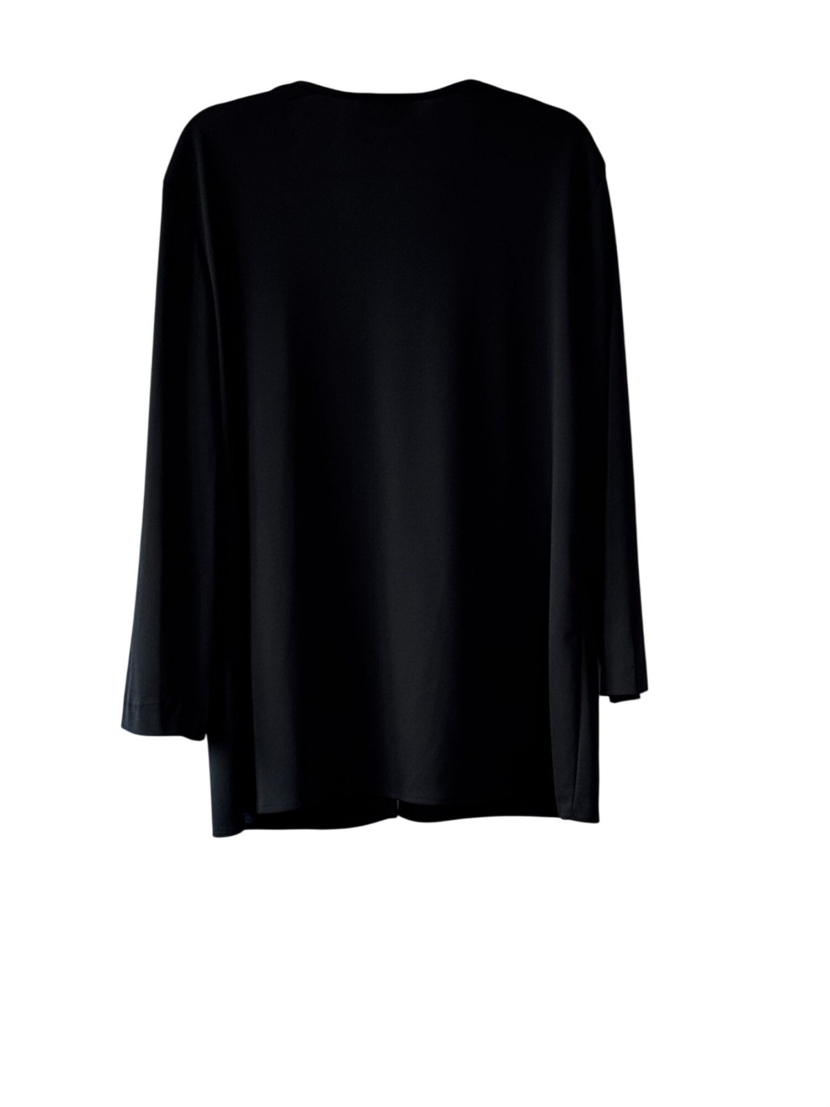 CCF Womens Vintage Longline Black Cardigan XL Stretchable Knit USA-Made