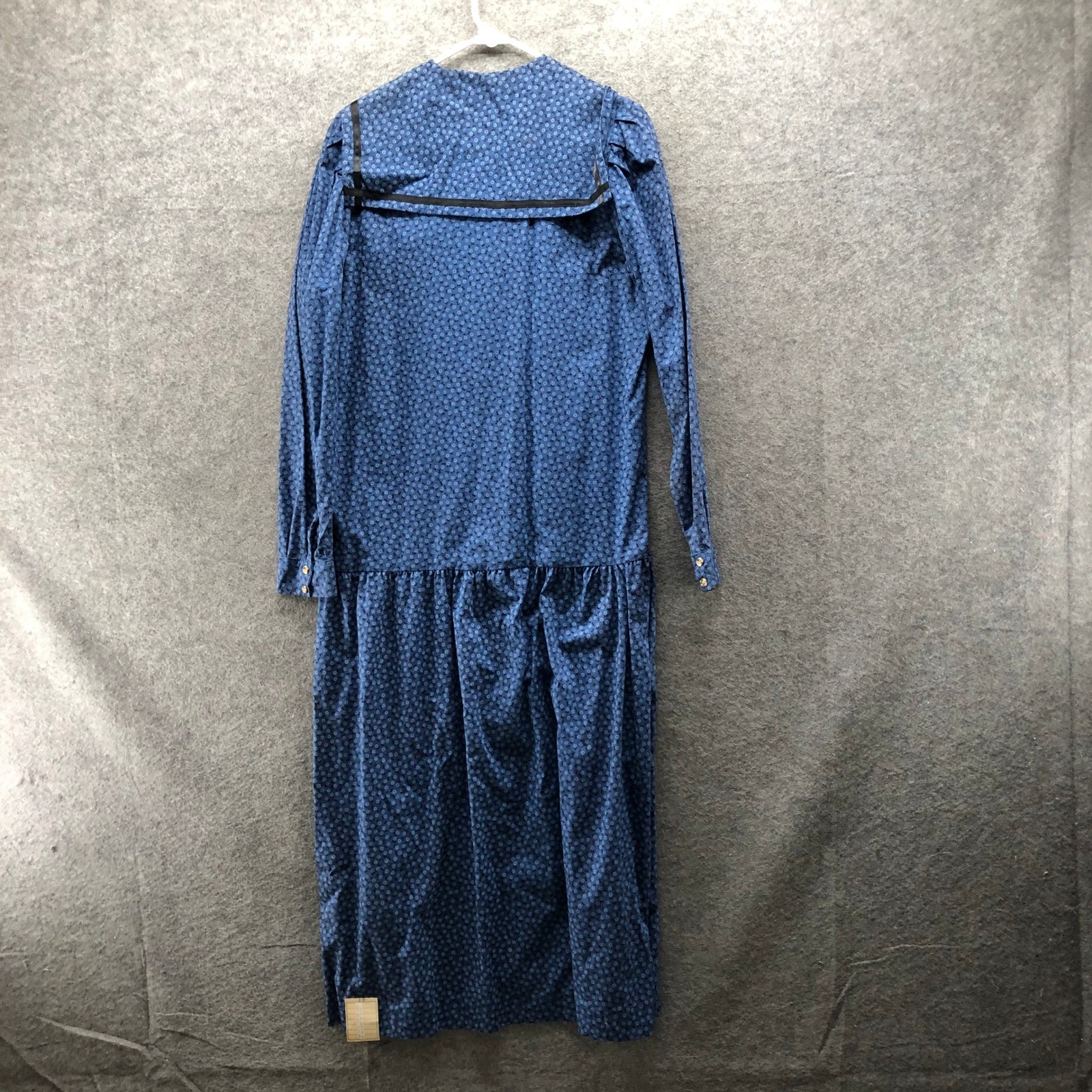 VTG Norman Shirtmakers Nightgown 12 Sailor Collar Drop Waist Dress Blue Floral