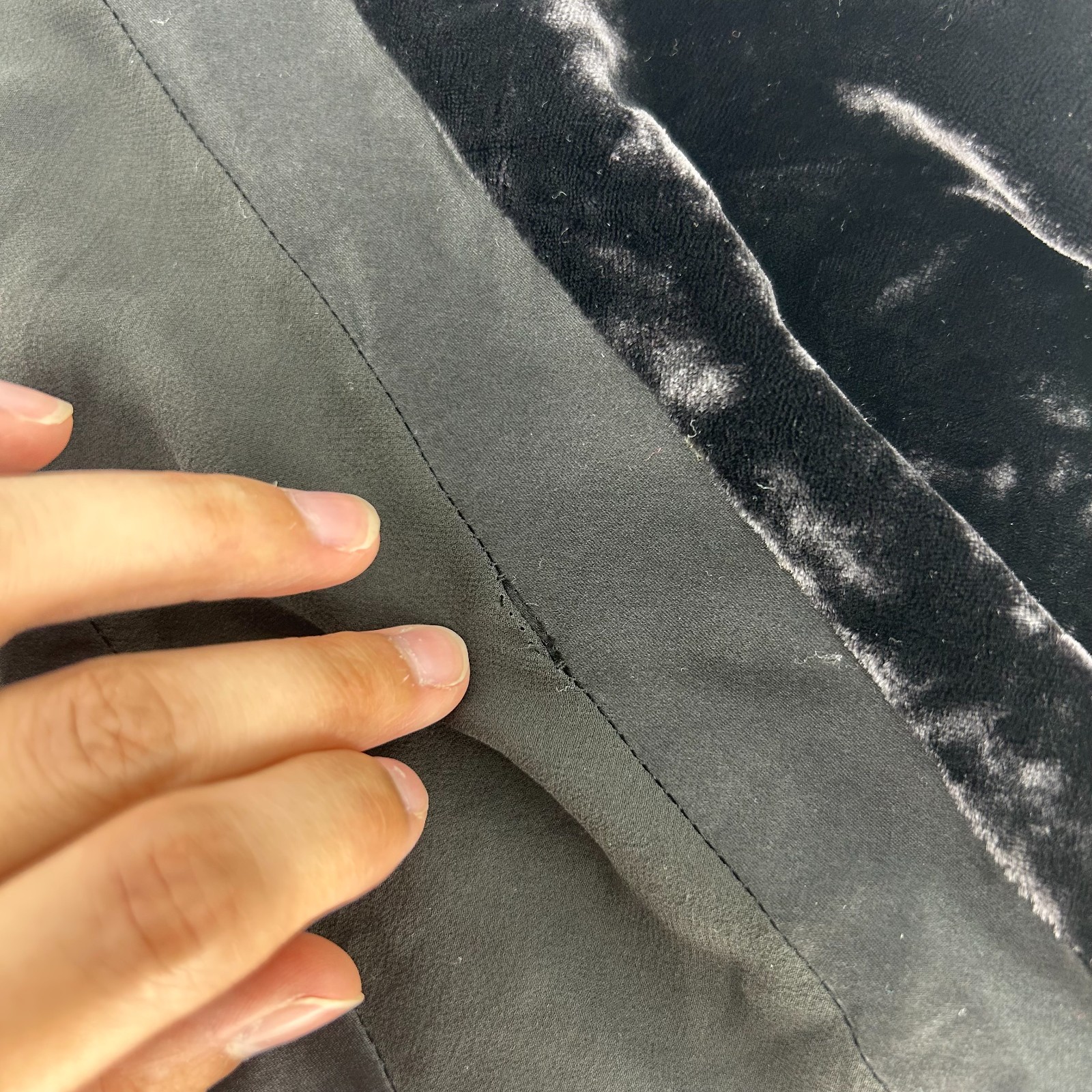 Vintage Victoria Secret Y2K Black Velvet Velour Maxi Slip Dress Silk Sheer SizeM