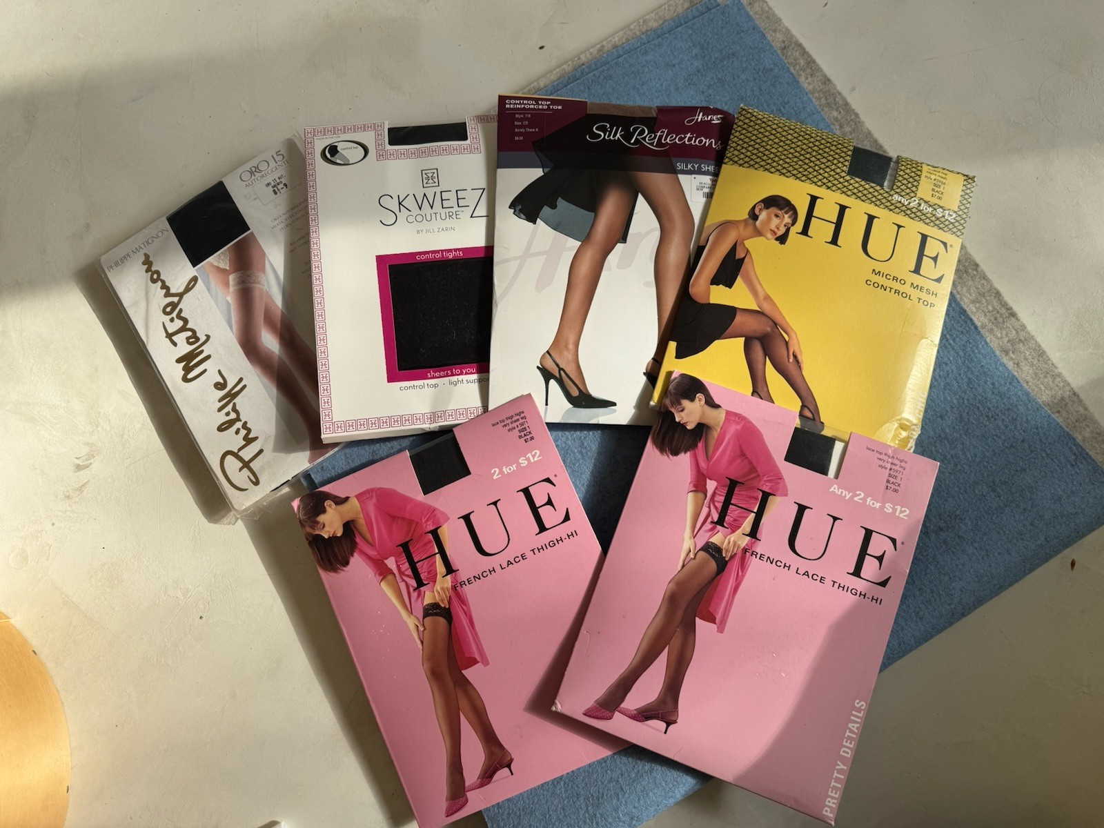 Philippe Matignon,Hue,Hanes, Skweez Stockings ThighHigh/ ControlTop Tights NEW