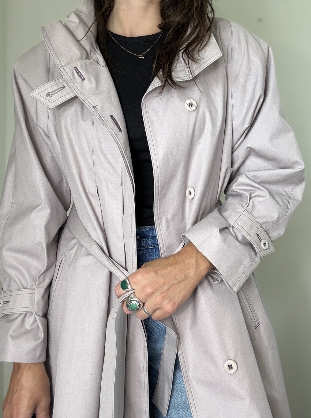 Vintage London Fog Rain Coat Light Purple Size 10 Petite