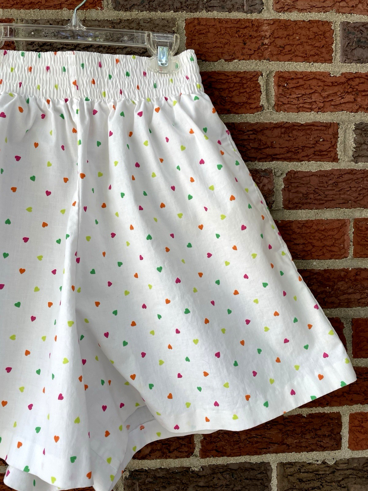Vintage 1980s Catnip Brand Cotton AOP Hearts Baggy Fit Preppy Mall Rat Shorts