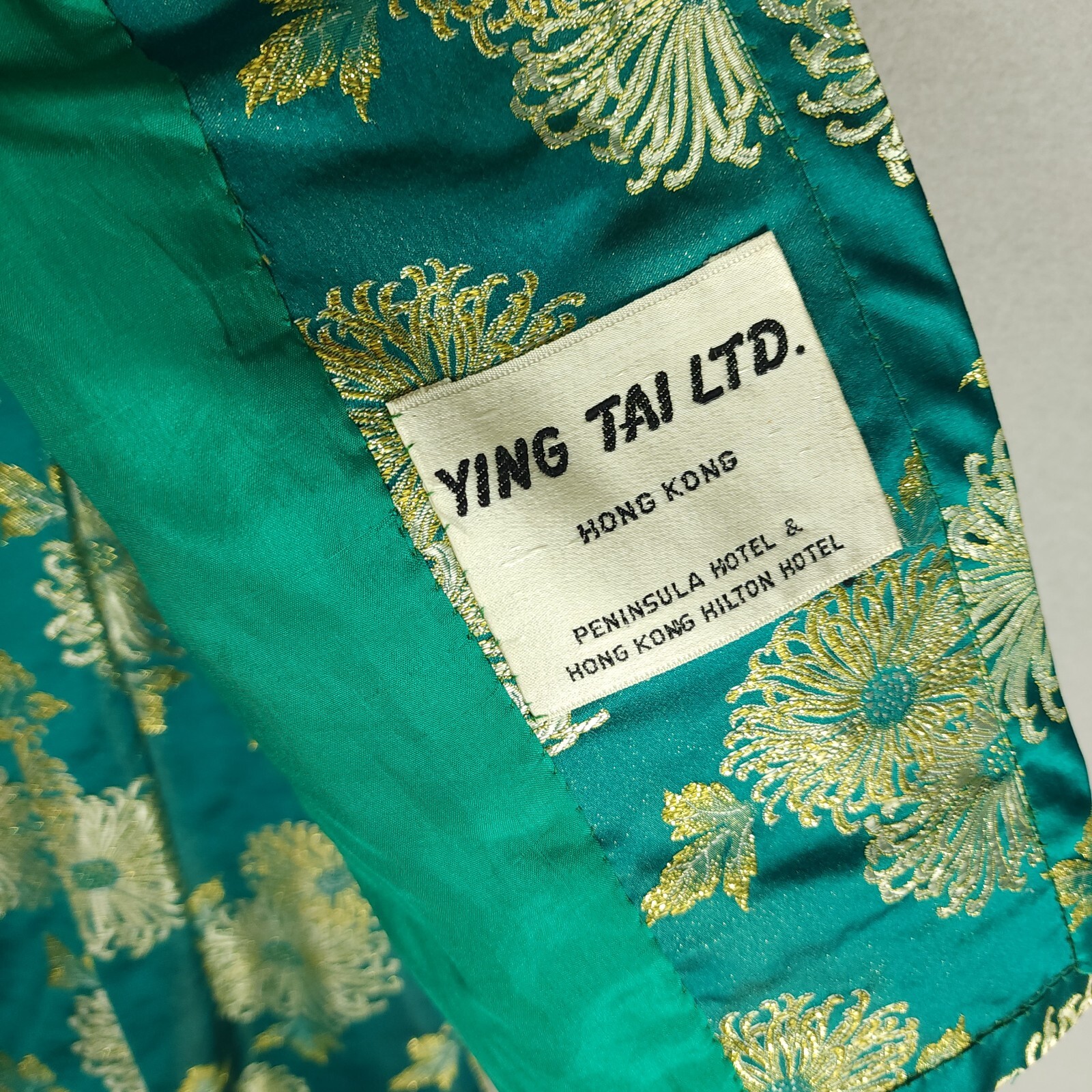 Ying Tai Ltd Green/Gold Chinese Floral Dress w/Jacket – Small