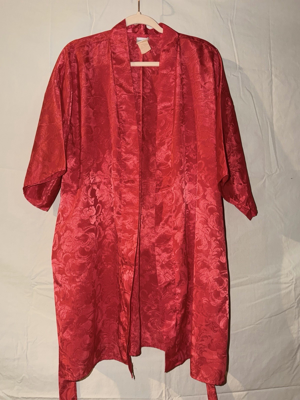 vintage red satin robe from the brand Sleep Solutions