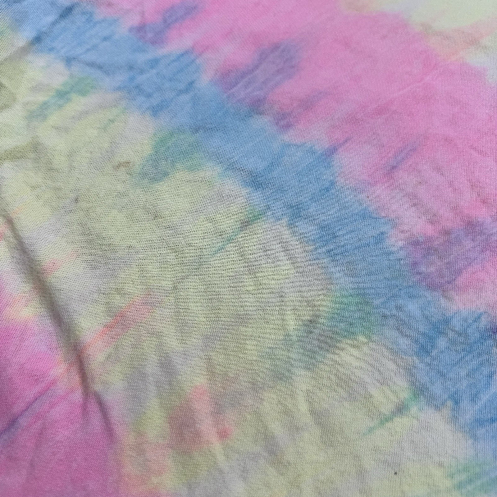 Vintage 80’s Pastel Tie Dye Single Stitch T Shirt Gitano OSFA Pink Yellow Blue