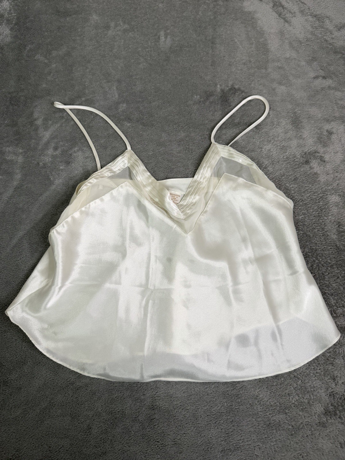 Vintage Victoria’s Secret Gold Label Satin Cami Tank Women’s Size Large White