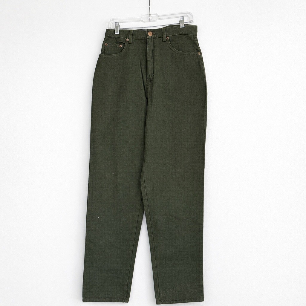 Bill Blass NWT Vintage Jeans Size 8 Olive Easy Fit High Rise Straight Tapered