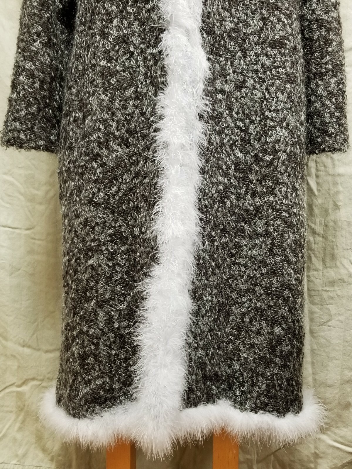 Vintage Georgina Von Etzdorf Mohair Wool Feather Duster Sweater Coat M ~ England