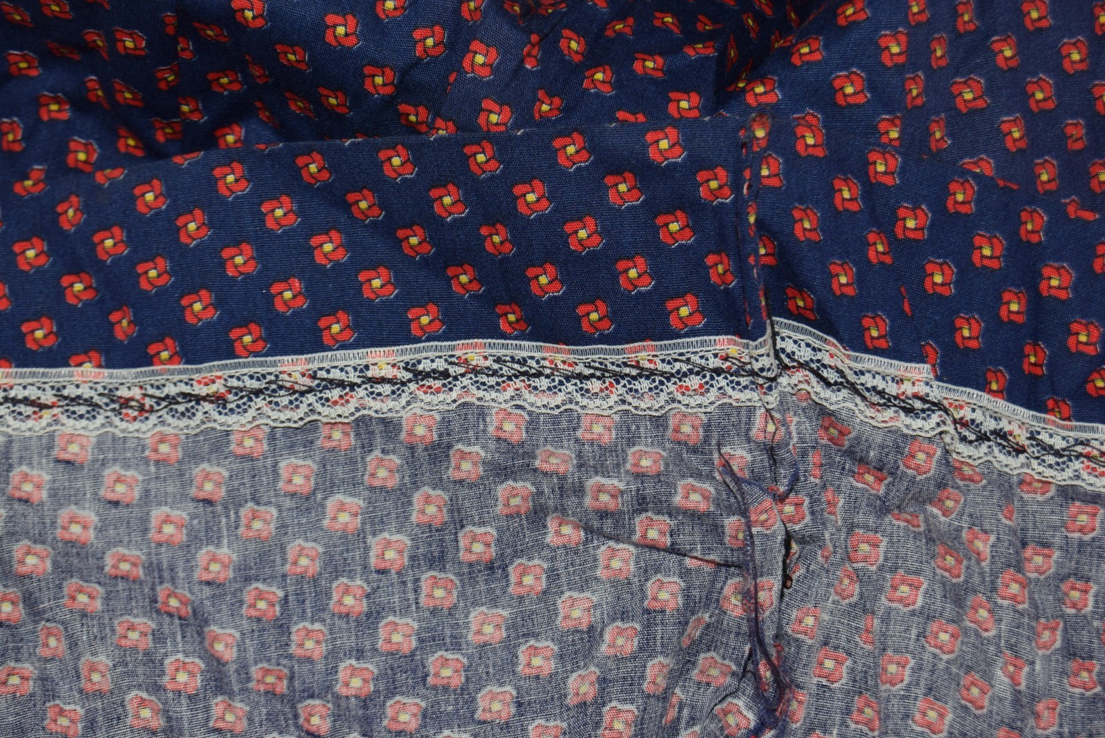 Vintage Regina Porter Dress Womens Small Blue Floral Paisley House Day 70s