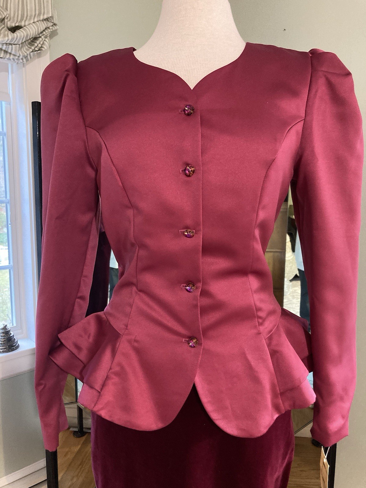 Watters & Watters Vintage Two Piece Top And Skirt