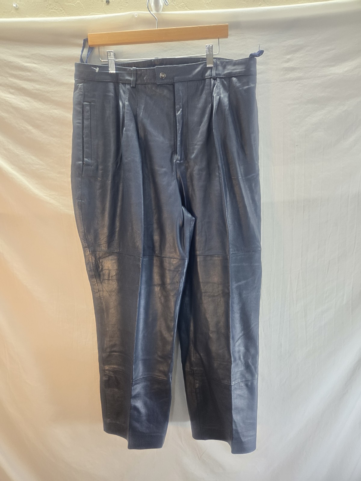 Vintage Pierre Lamonte Women’s Size 38 Blue High Rise Leather Pants