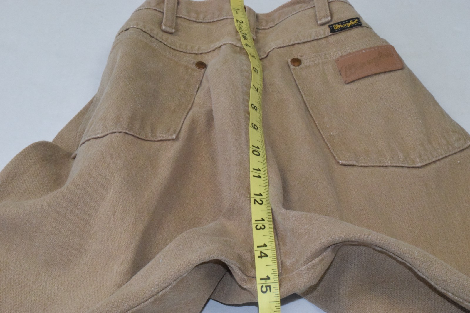 Vintage Wrangler Jeans W30 L33 80s Tan Riveted High Waist Straight Leg Made USA
