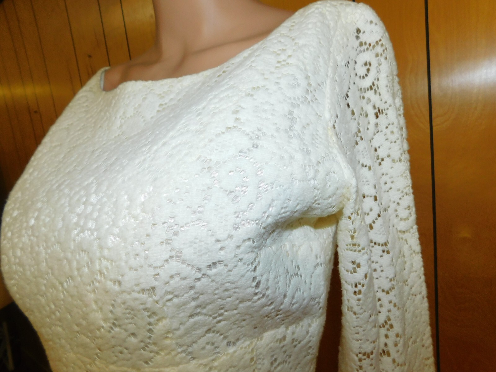 Vintage 60’s Cream VERY soft Cotton Lace Day Dress Waist 28″*