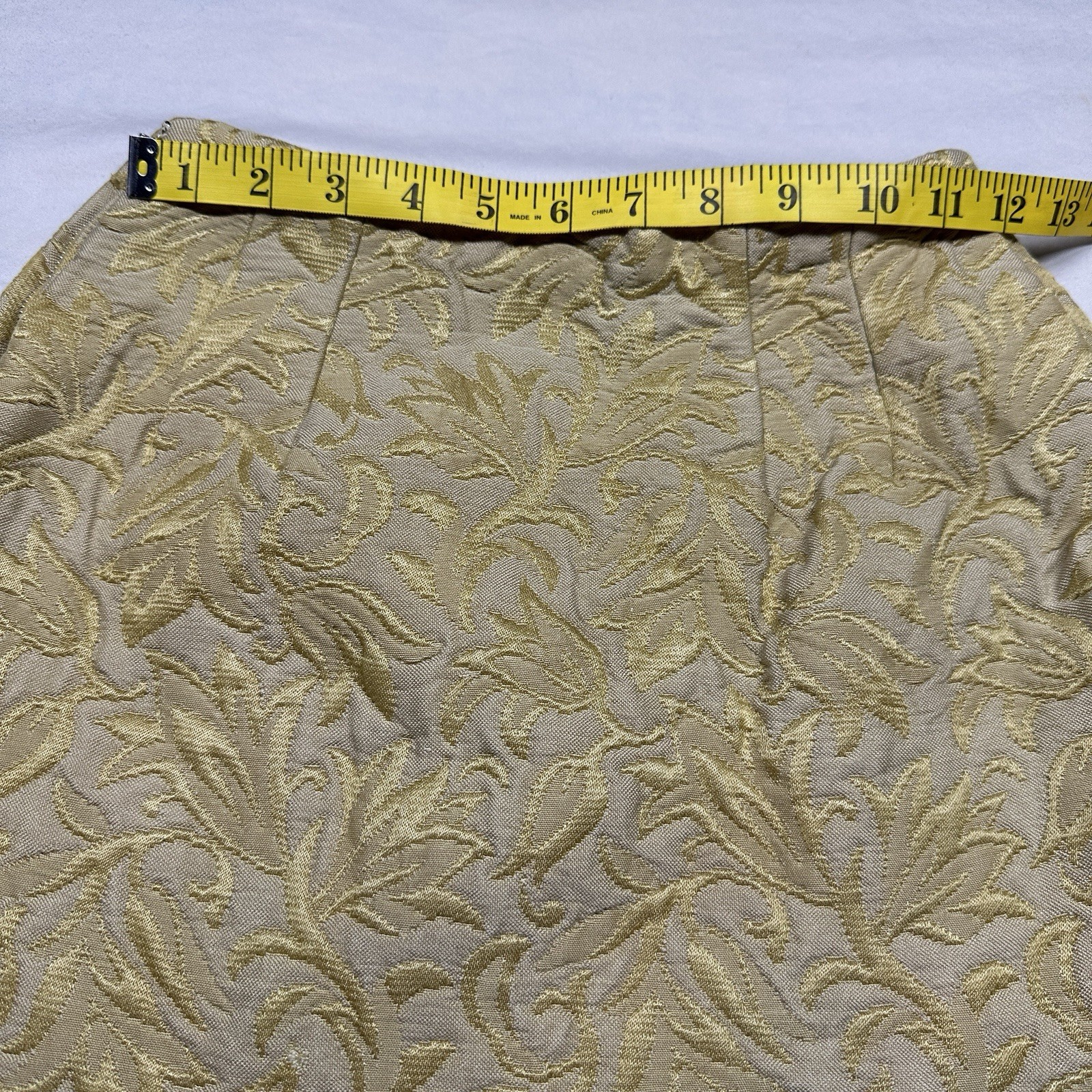Vintage Womens Brocade 3-Piece Skirt Suit Size XS/S Gold Jacquard