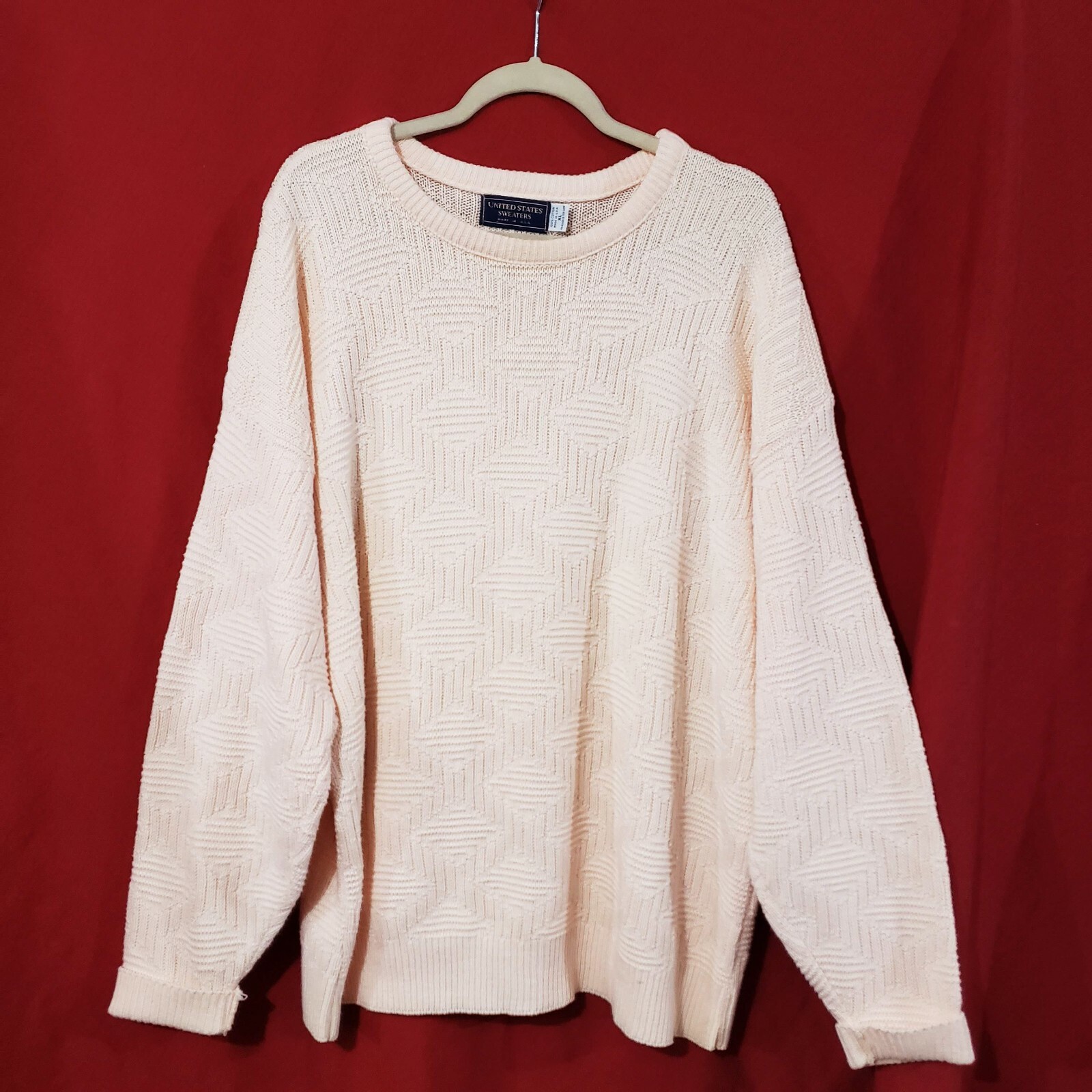 VTG UNITED STATES Sweaters Made in USA Women’s Light pink color Cotton XL