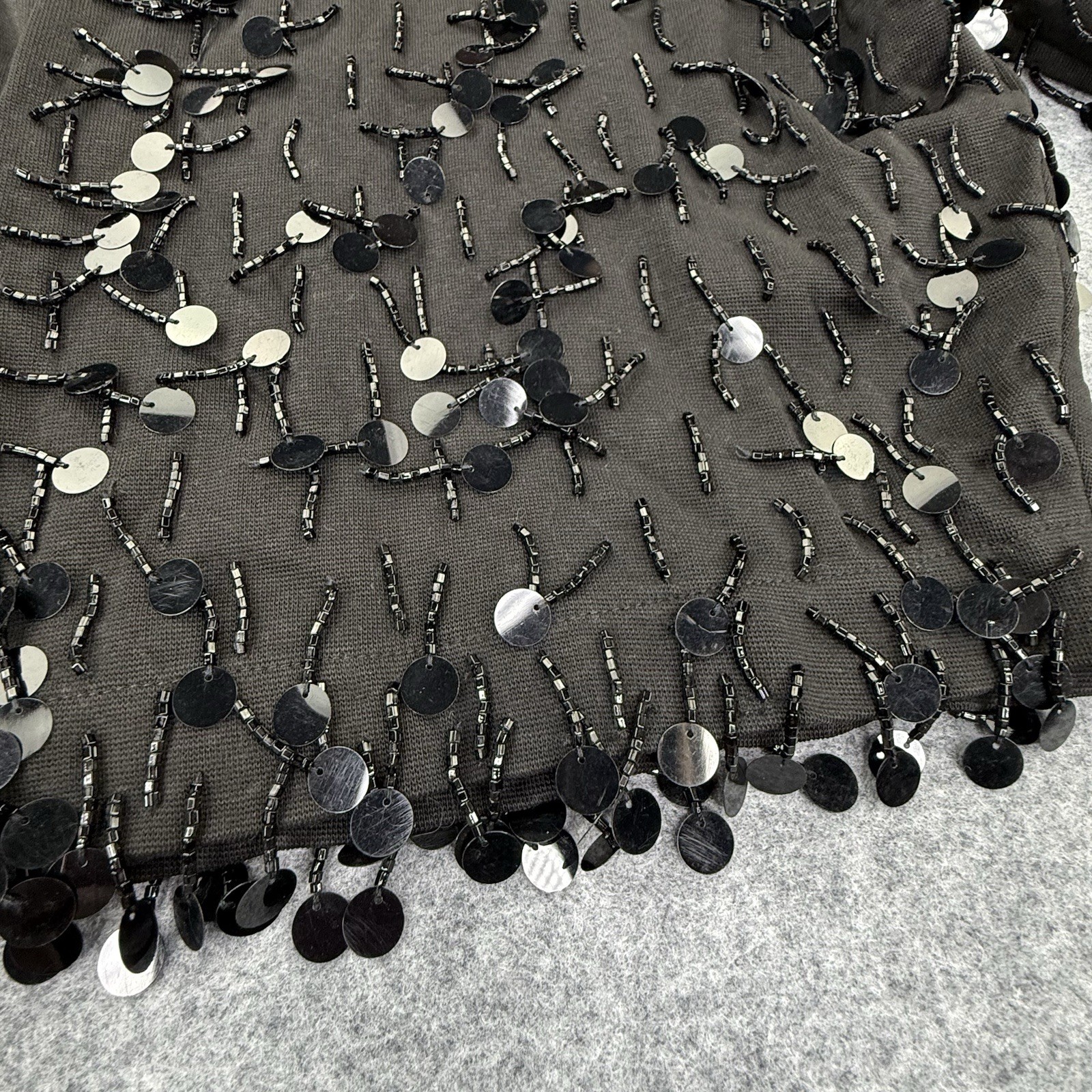Vintage Vivienne Tam East Wind Code 80s 90s Black Beaded Sequin Bolero Jacket 1