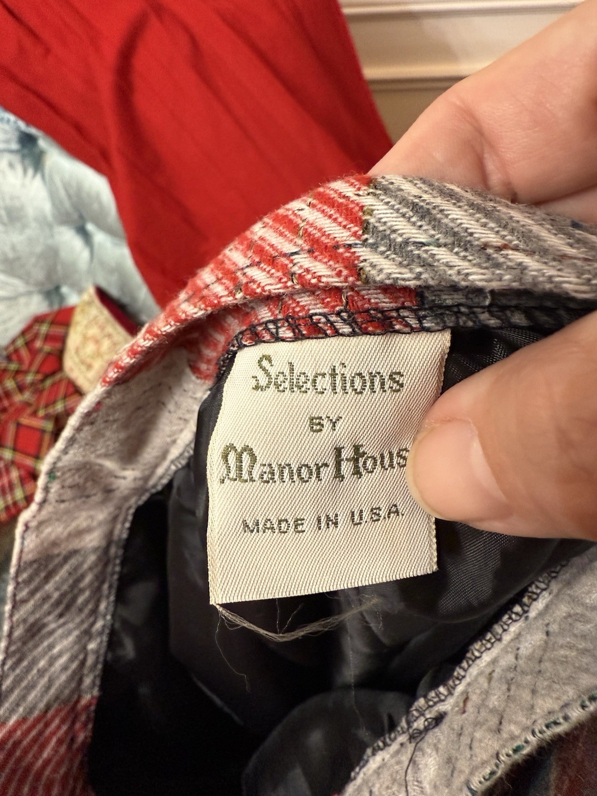 Vintage By Manor House Christmas Plaid Midi Skirt Womens Size 12 80s 90s H