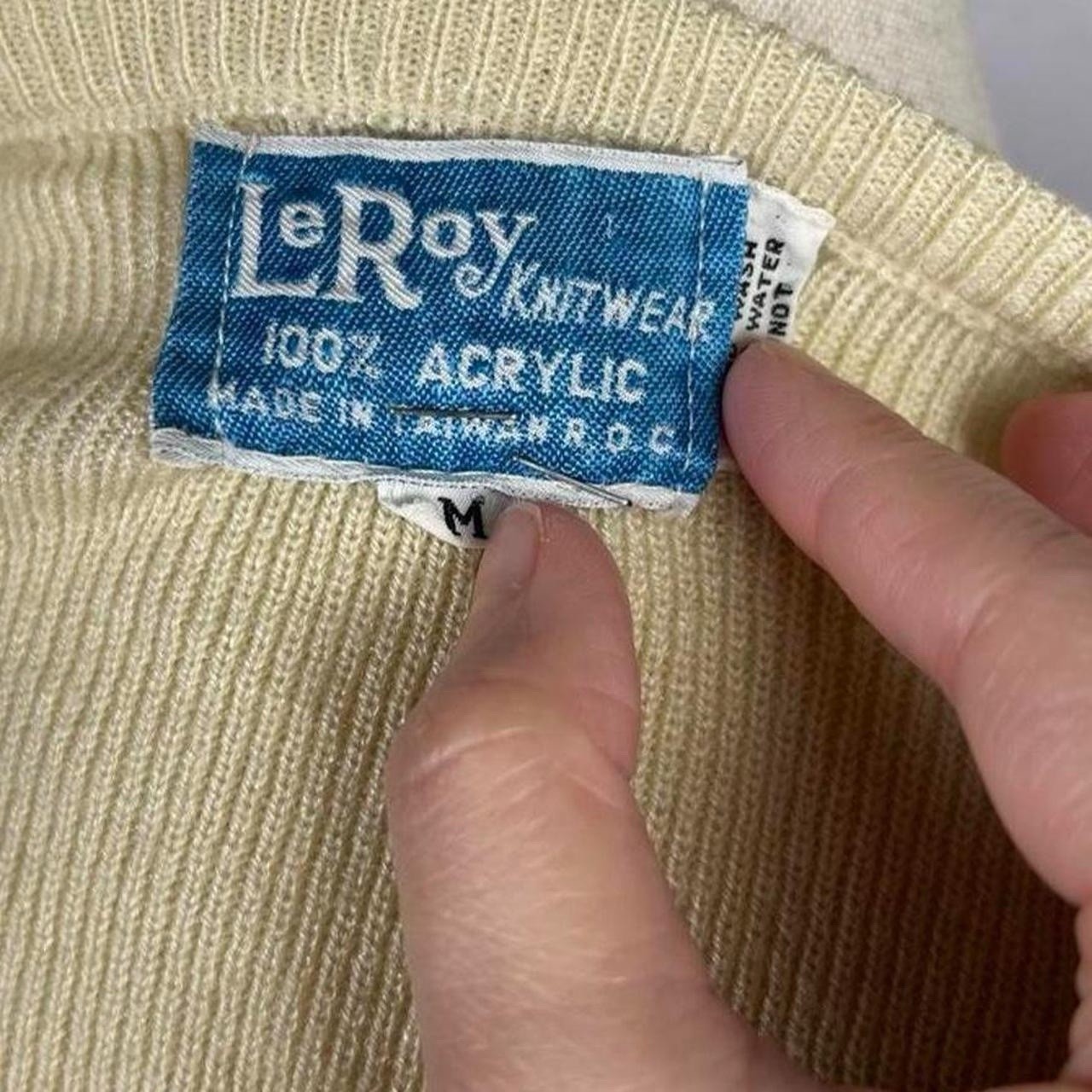 VTG 70s LeRoy Knitwear Horse Sweater Women’s M Cream Acrylic Equestrian Retro