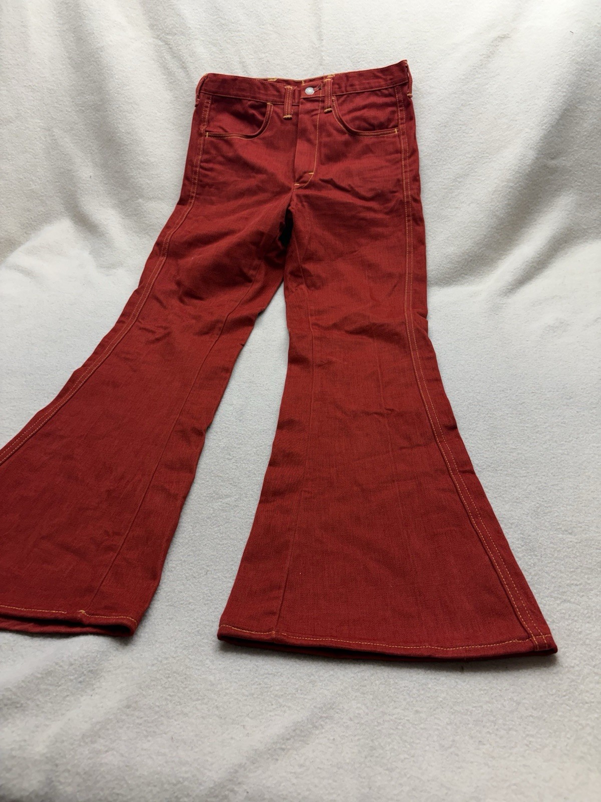 Vintage 1970’s Moleskin Flare Pants 30” Bell Bottom Disco Mr. Leggs Velvet NOS
