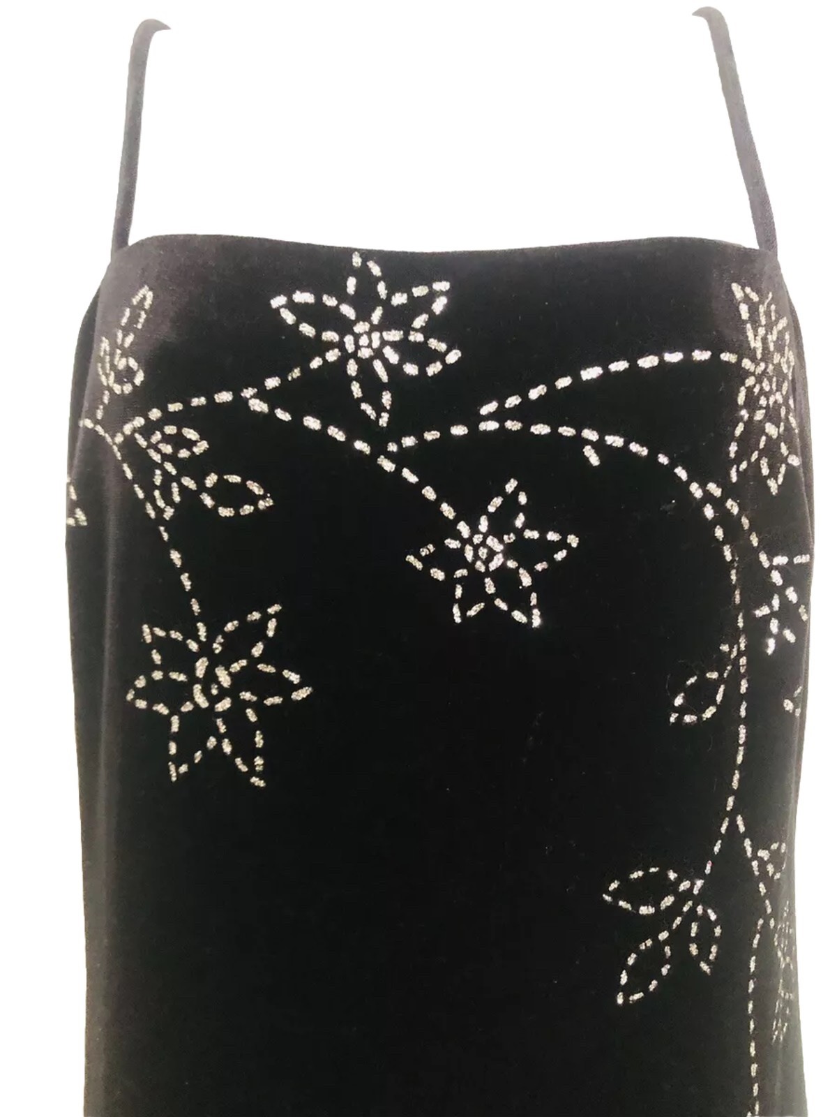 VTG Arianna By Rachel Kaye Velour Black/Silver Embroidered Evening Dress 10