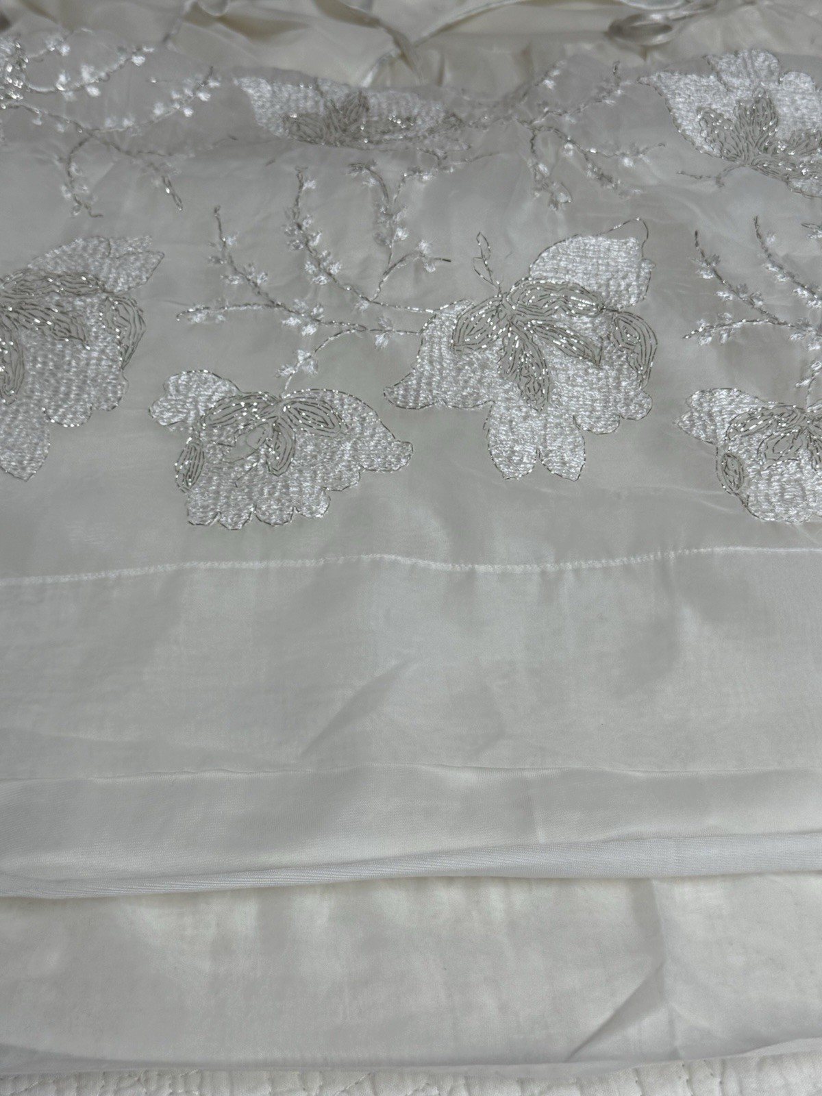 Vintage LAROS Womens 👗 Peignoir Spaghetti Strap Fit Flare Embroider Sz34 READ