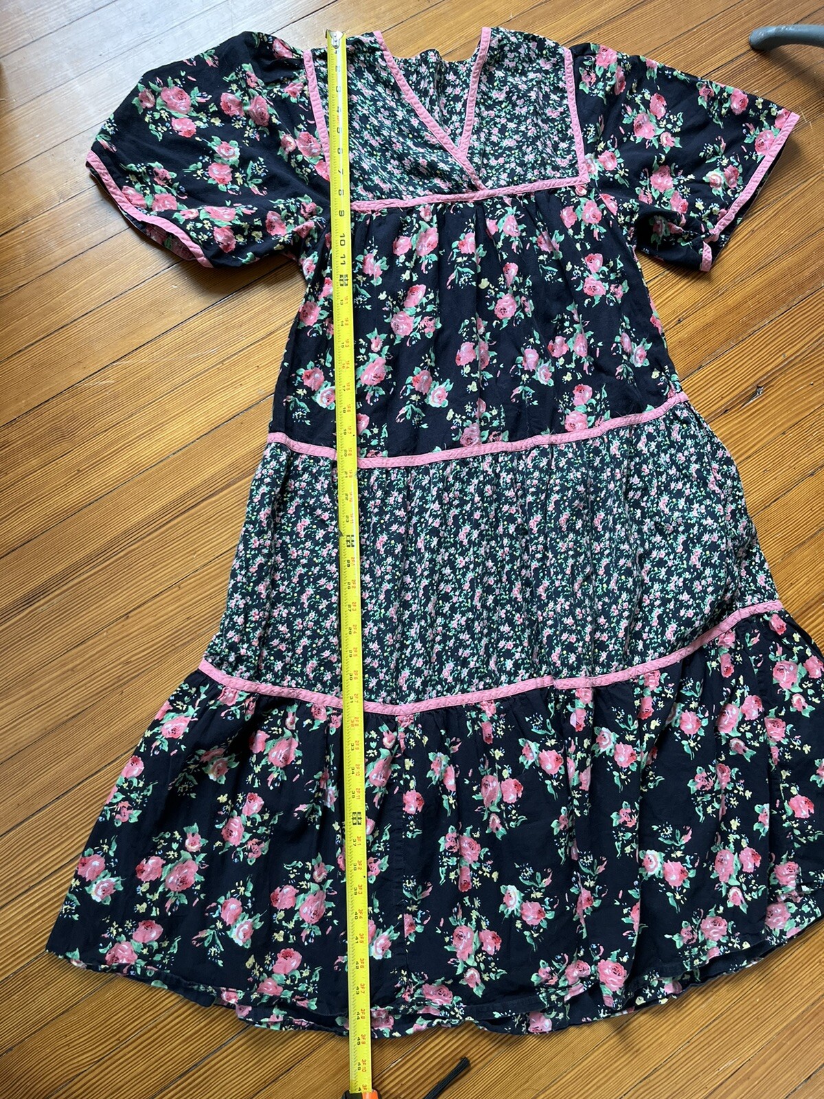 Vintage Cottage Core Prairie Patchwork Floral Dress Sz 8/10 Like Gunny Sax