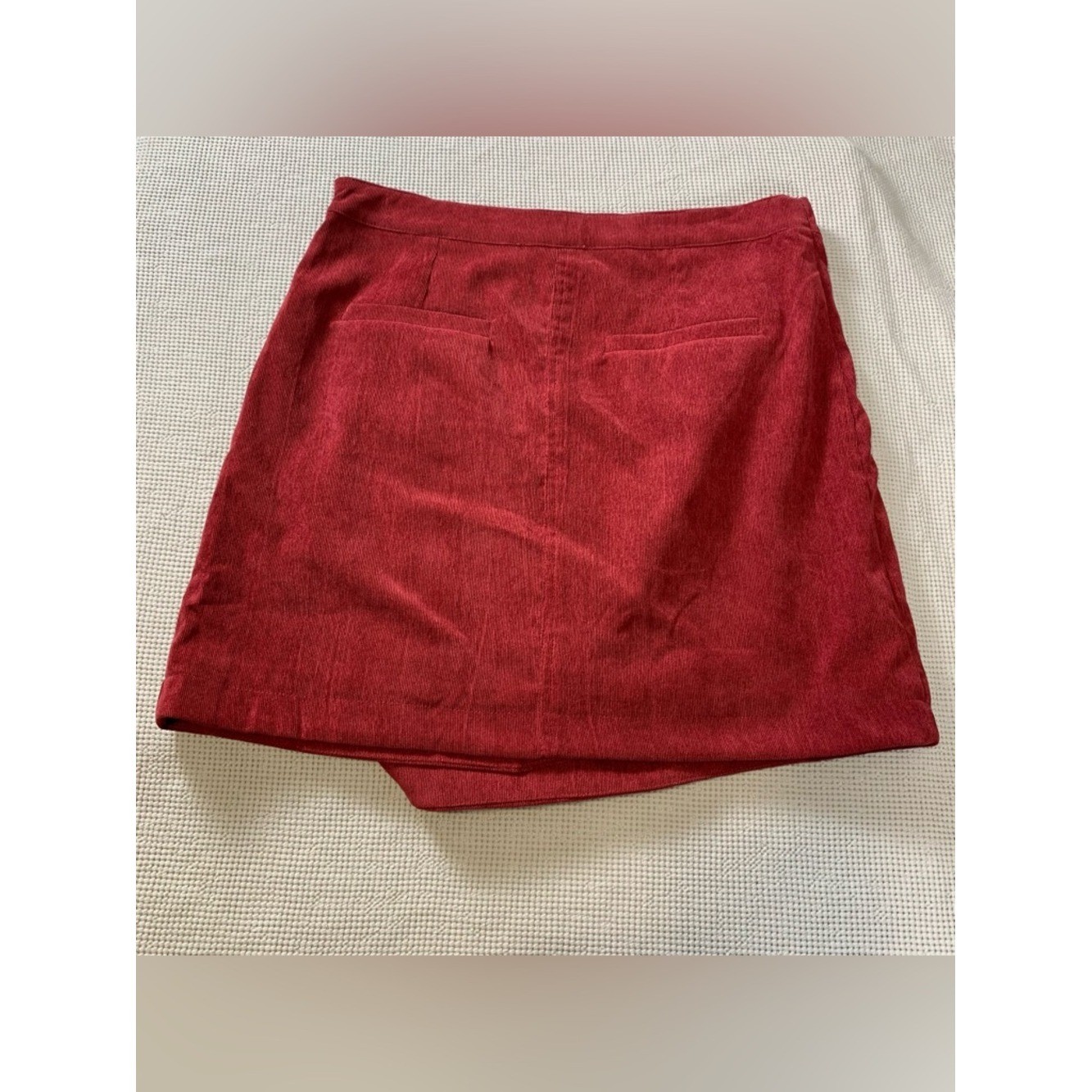 Love Riche Wine Corduroy Mini Skirt Patch Pocket Large NWT Academia Preppy Boho