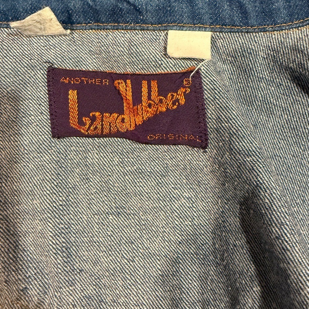 Vintage Landlubber Denim Dress Western Snap Front Long Sleeve 70s Style
