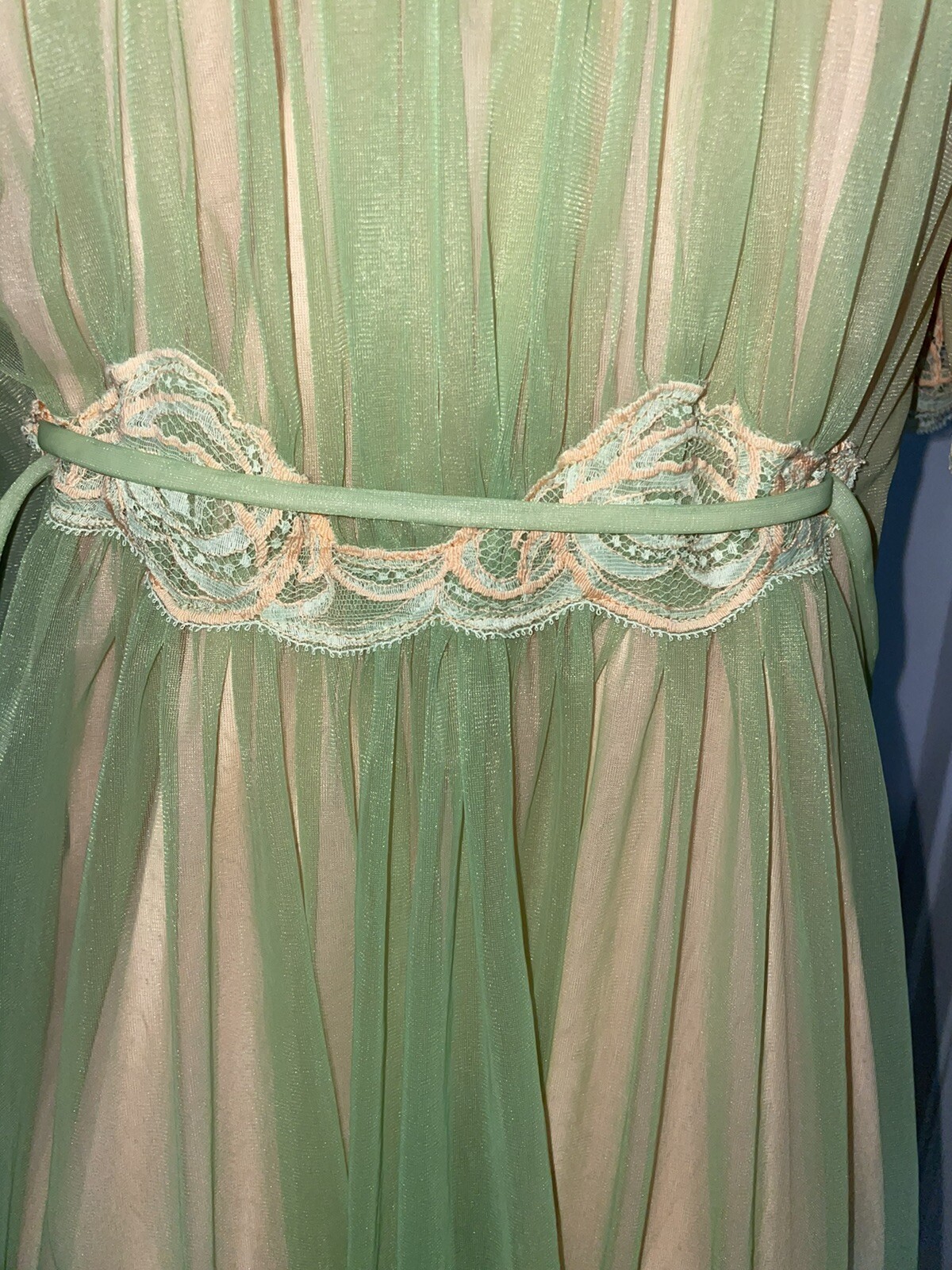 JENELLE OF CALIFORNIA DOUBLE NYLON CHIFFON LINGERIE GOWN Small