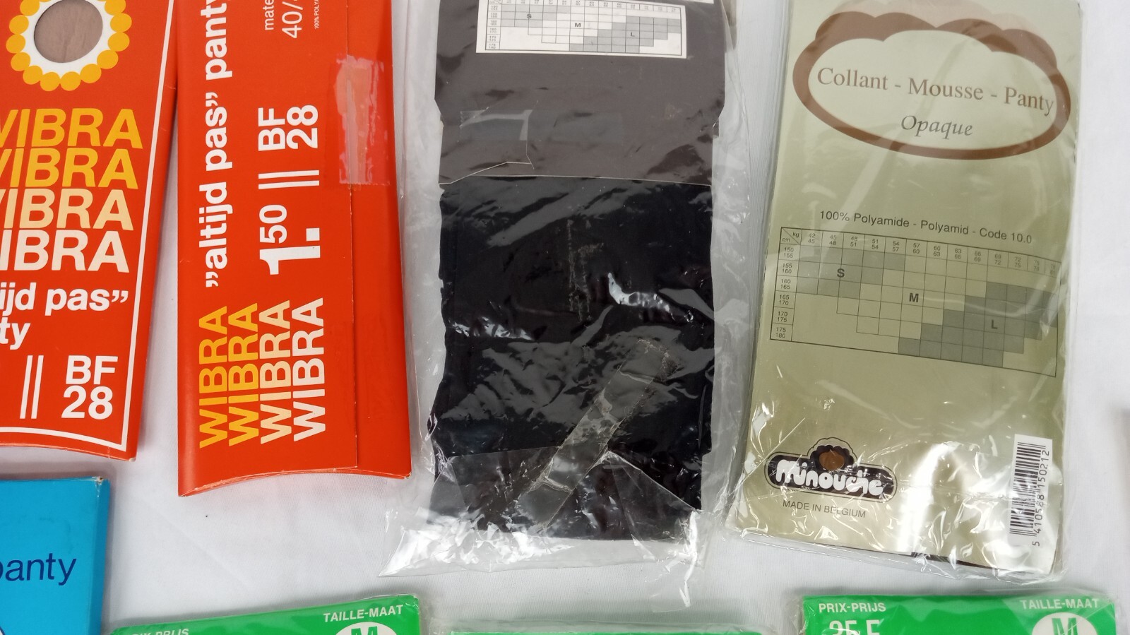80’s VTG NOS EU market Pantyhose sheer stockings set of 9 lot Holland ,France