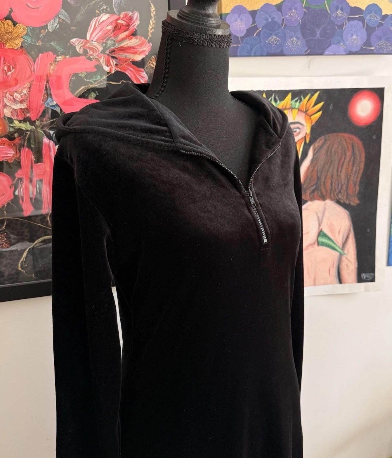 Willi Smith Collection Hooded Dress LARGE Street Couture Gothic Drama Vintage