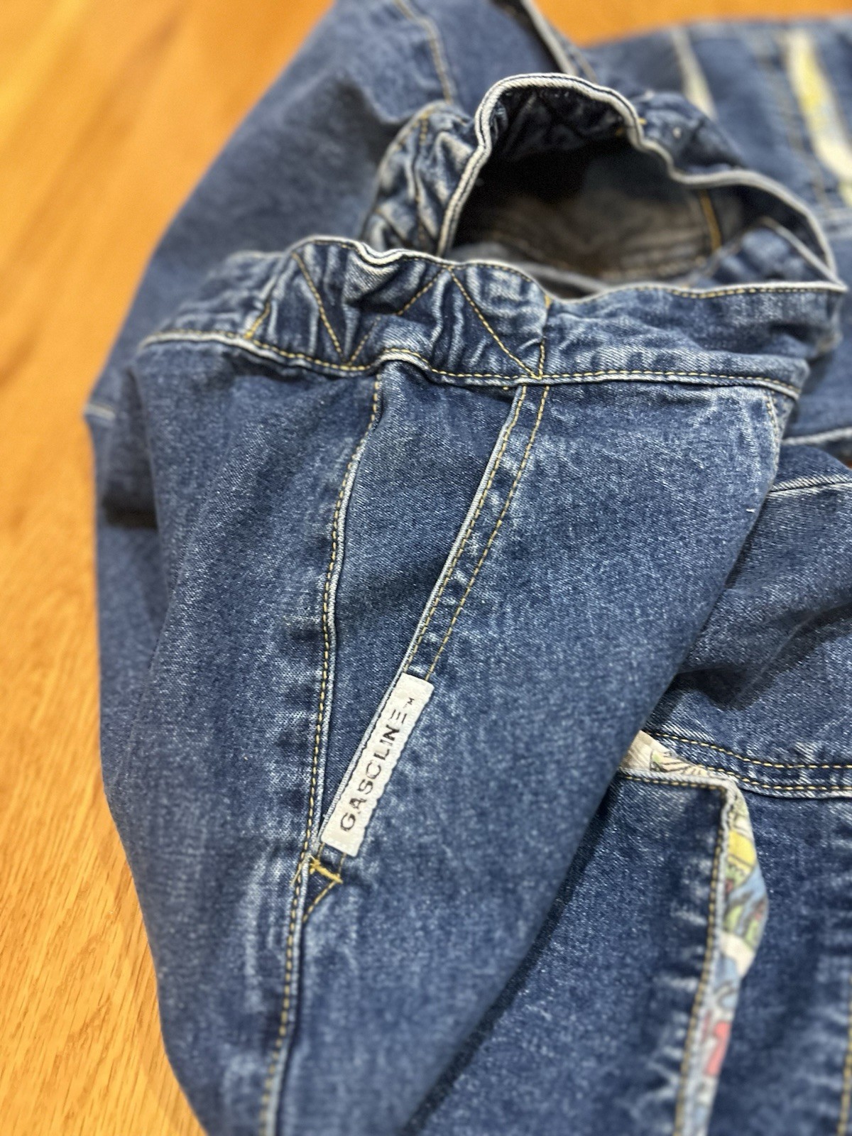 Rare VTG 80s Women’s Gasoline Jeans Comic Strip Accented Pockets/ Snap Buttons