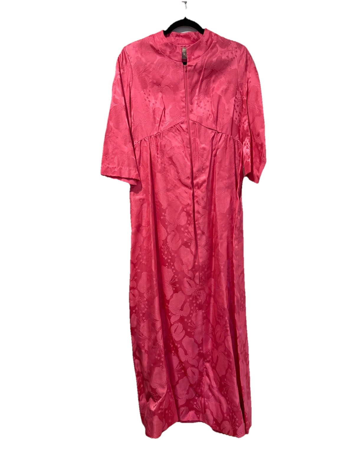 Vintage Lisanne Loungewear Dress Medium Floral Robe Zip Housecoat Preppy Lounge