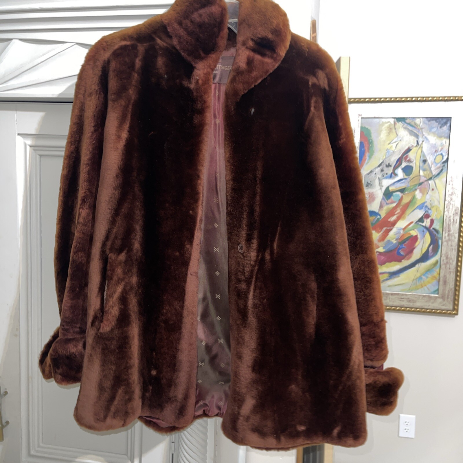 Vintage Sheared Beaver Fur Coat Titche-Goettinger 1950s