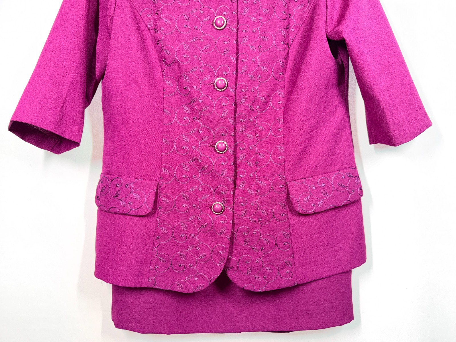 Whirlaway Frocks Womens Size 12 Pink Skirt Suit Two Piece Blazer & Skirt 80’s