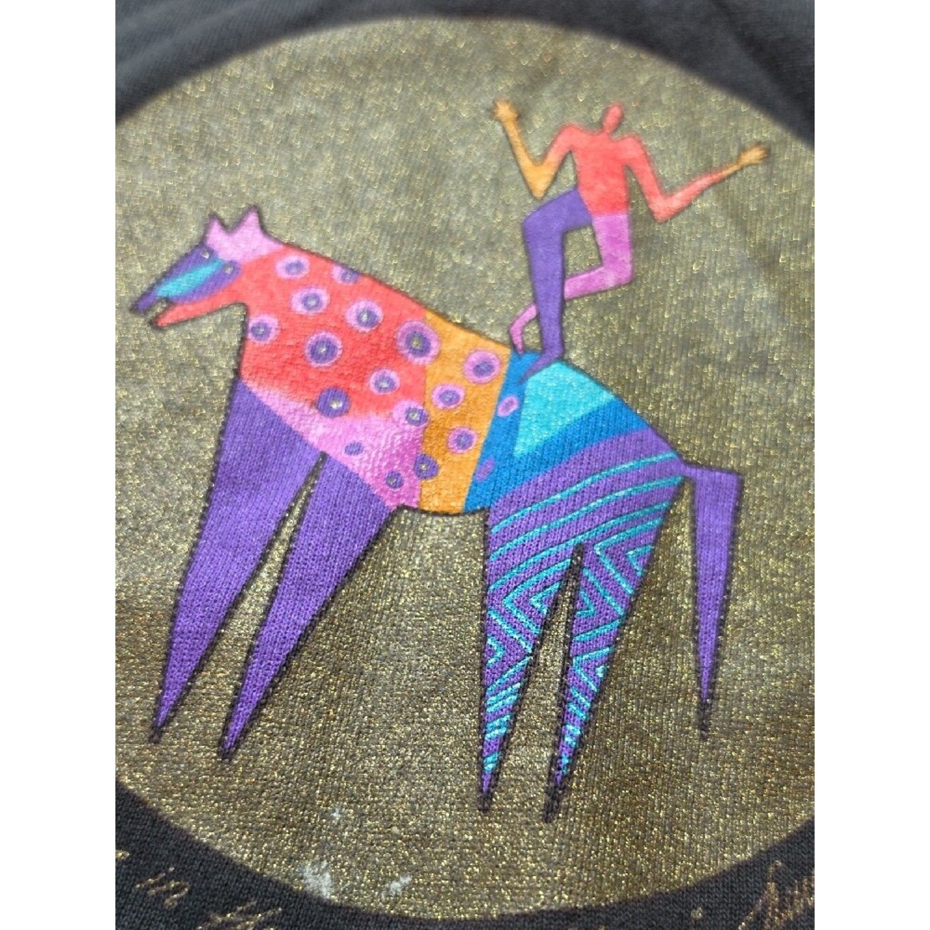 LAUREL BURCH | Vintage 80s Free Spirit Dancing Autumn Moon Sweatshirt Hanes | L