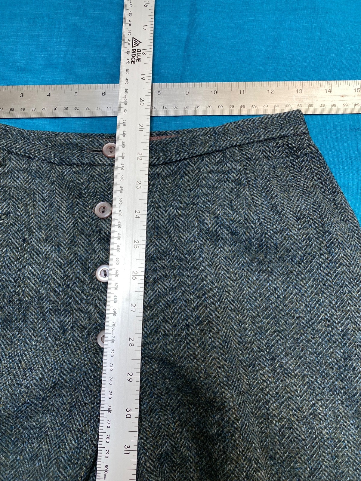 VINTAGE Hunter Split Riding Skirt Skort Equestrian Wool Tweed Culottes S/XS 26W