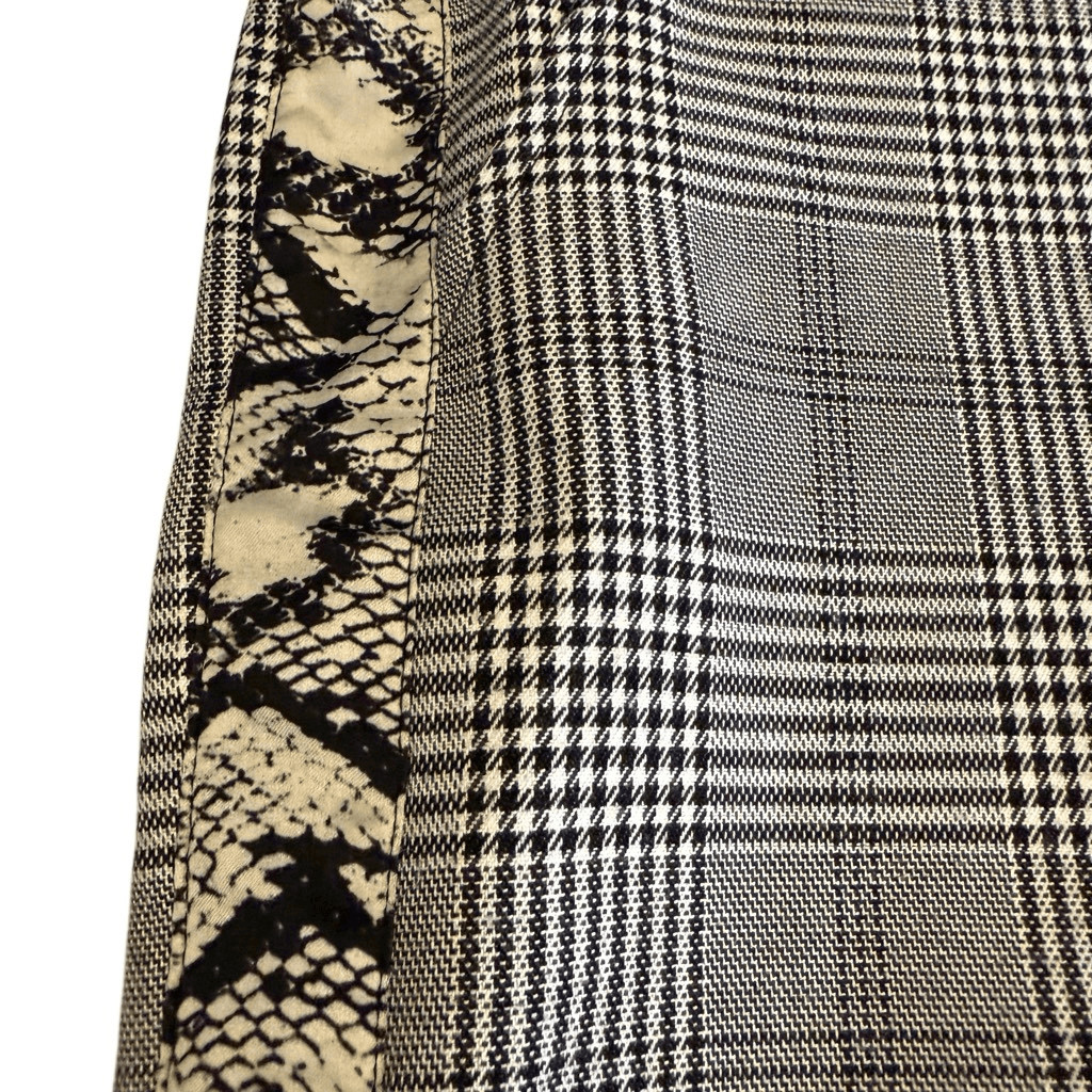 Fever Black & White Houndstooth W/Snakeskin Side Panel Trousers Sz 8 Blokecore