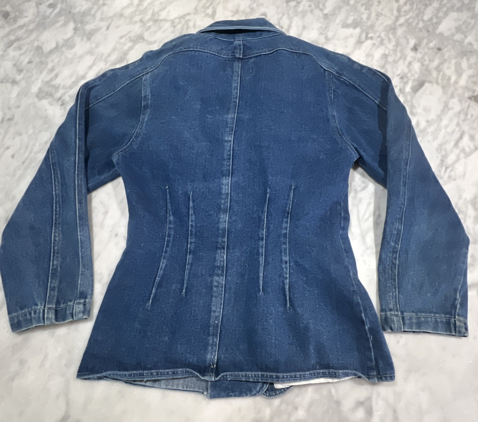 Vintage Changes Jean Jacket Womens 6 Blue Single Breasted Fitted Pockets 70s 80s